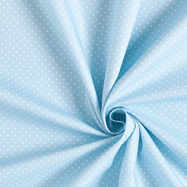 popeline di cotone piccoli pois – azzurro/bianco,  image number 3