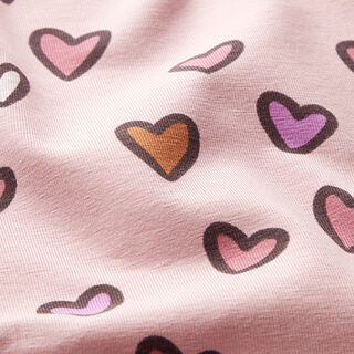 jersey di cotone Cuori variopinti – rosa, 