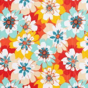 cotone rivestito Fiori primaverili – menta/terracotta, 