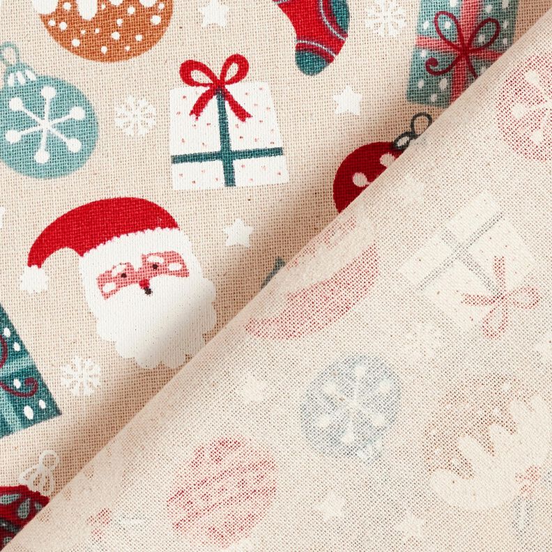 tessuto arredo tessuti canvas Graziosi motivi natalizi – naturale/eucalipto,  image number 4