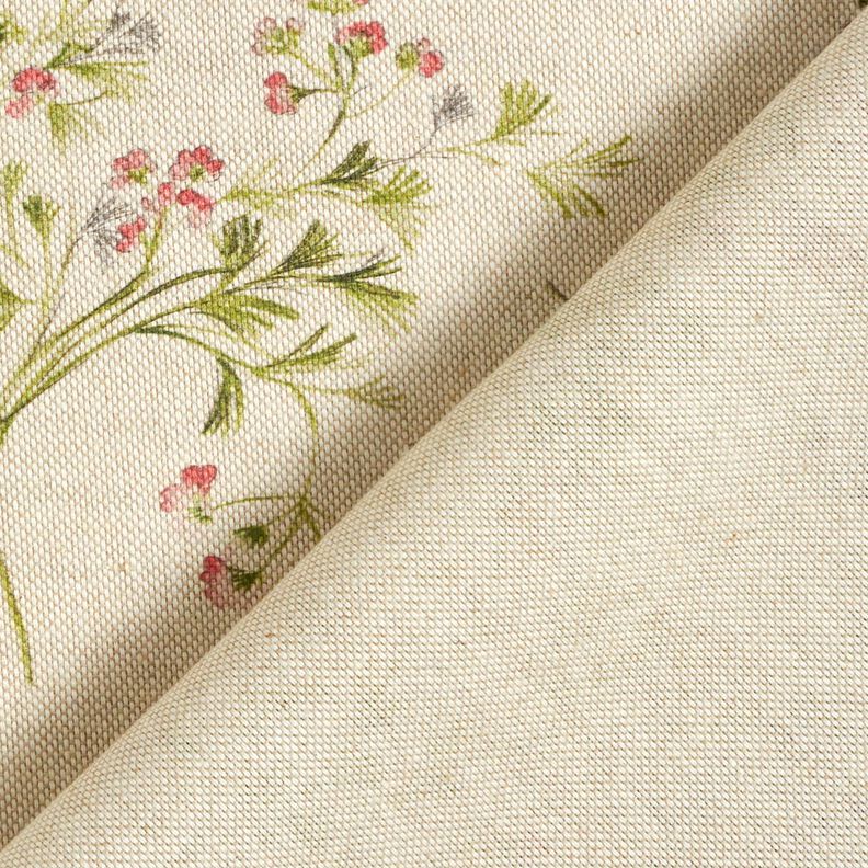tessuto arredo mezzo panama Mazzolini di fiori &ndash; naturale/lill&agrave;,  image number 4