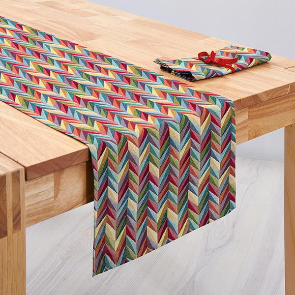 tessuto arredo gobelin motivo zig-zag colorato – giallo chiaro, image number 7