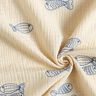 mussolina / tessuto doppio increspato Pesci ricamati | Poppy Fabrics – bianco lana/blu reale,  thumbnail number 3