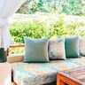 Tessuti da esterni canvas foglie tropicali – corallo,  thumbnail number 7