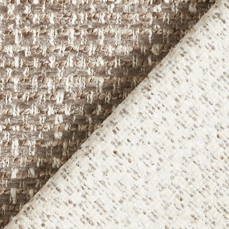 tessuto da tappezzeria Aspetto bouclé colorato – talpa scuro/beige chiaro,  image number 3