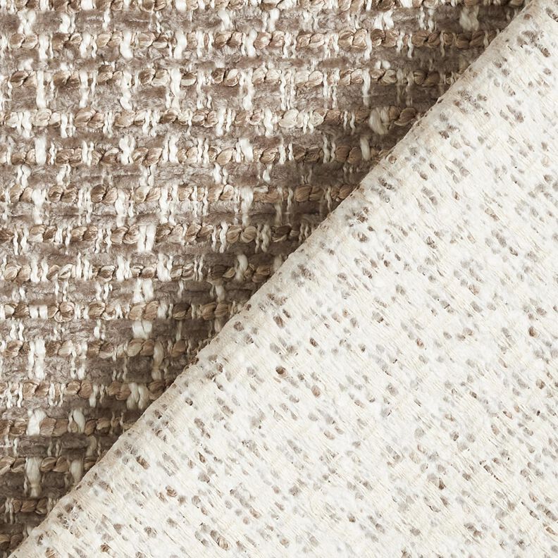 tessuto da tappezzeria Aspetto bouclé colorato – talpa scuro/beige chiaro, image number 3