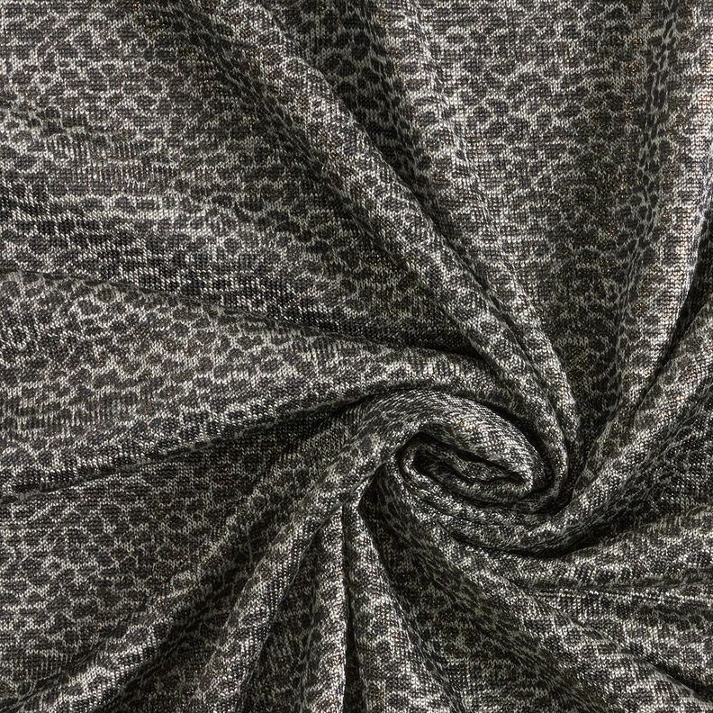 Jersey jacquard con motivo leopardato – oro effetto metallizzato/grigio,  image number 1