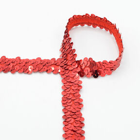 Bordo in paillettes elastiche [20 mm] – rosso, 