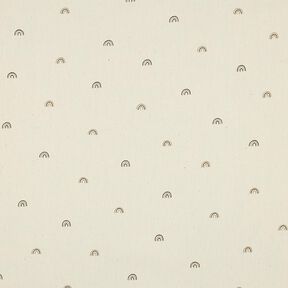 GOTS popeline di cotone Piccoli arcobaleni | Poppy Fabrics – naturale/marrone capriolo, 