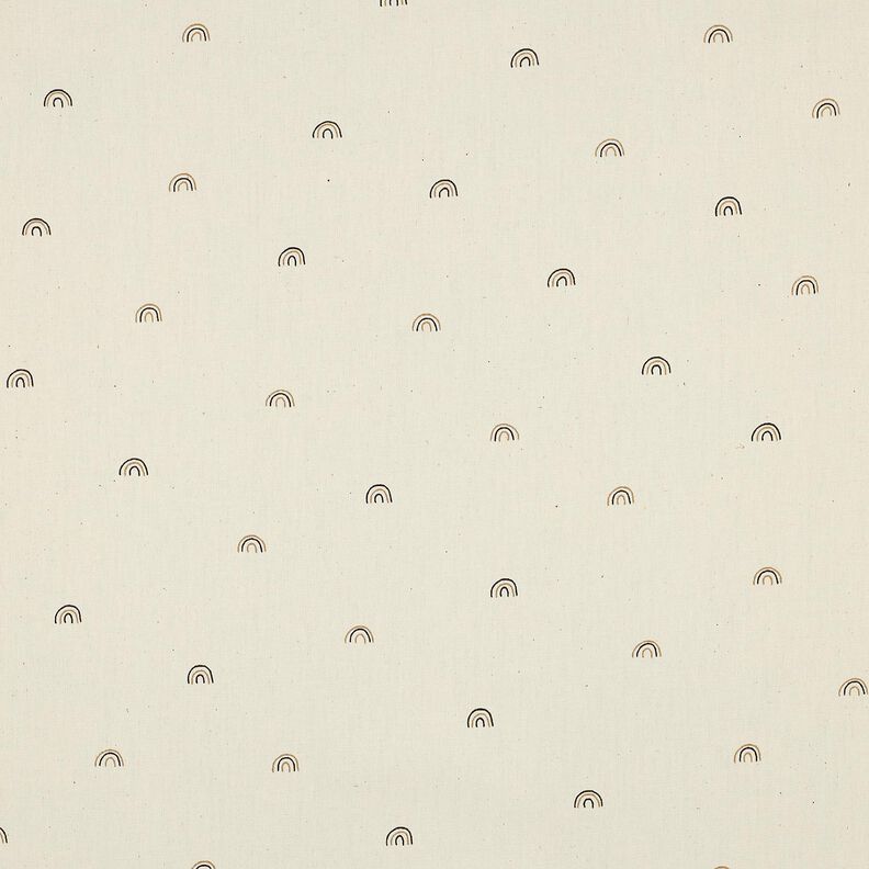 GOTS popeline di cotone Piccoli arcobaleni | Poppy Fabrics – naturale/marrone capriolo, image number 1