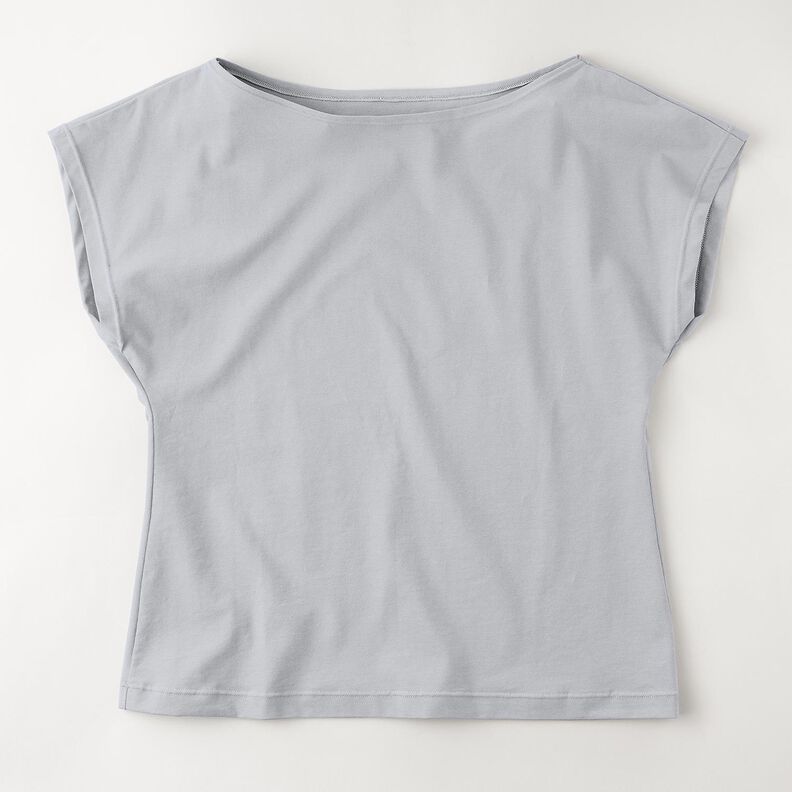 Jersey estivo in viscosa media – grigio argento,  image number 8