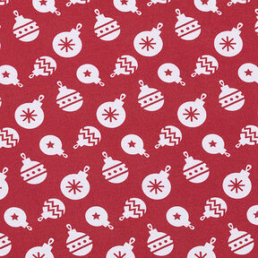 jersey di cotone, palline dell'albero di Natale – rosso carminio, 