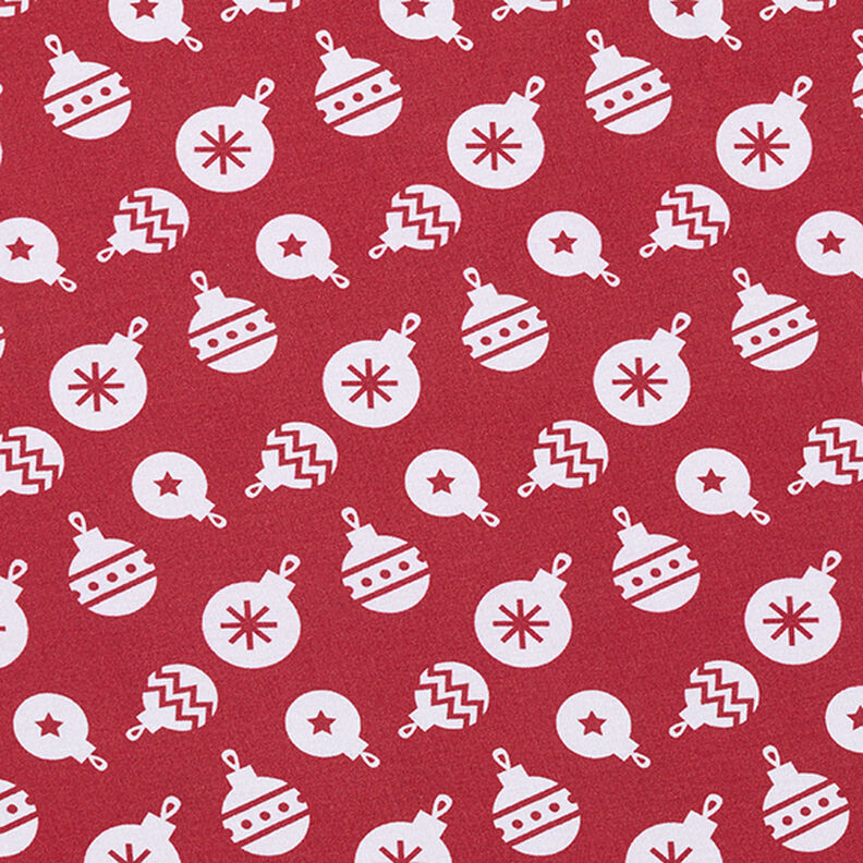 jersey di cotone, palline dell'albero di Natale – rosso carminio,  image number 1
