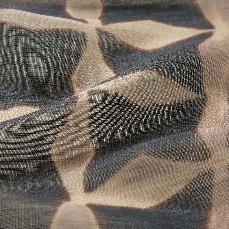 Misto cotone e lino leggero con motivi incrociati – nero/mandorla,  image number 2