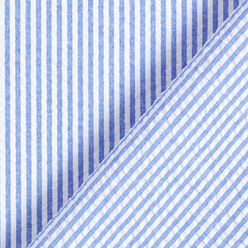 seersucker misto cotone, righe – blu reale/bianco lana,  image number 4