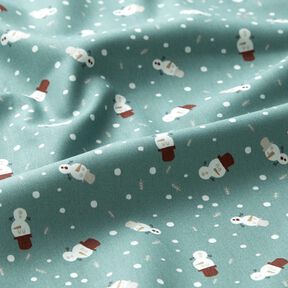 tessuto in cotone popeline Dolci pupazzi di neve – canna palustre, 