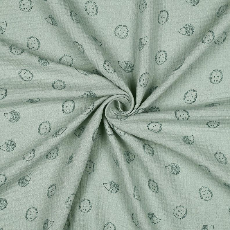 mussolina / tessuto doppio increspato riccio | Poppy Fabrics – menta chiaro/verde scuro,  image number 3