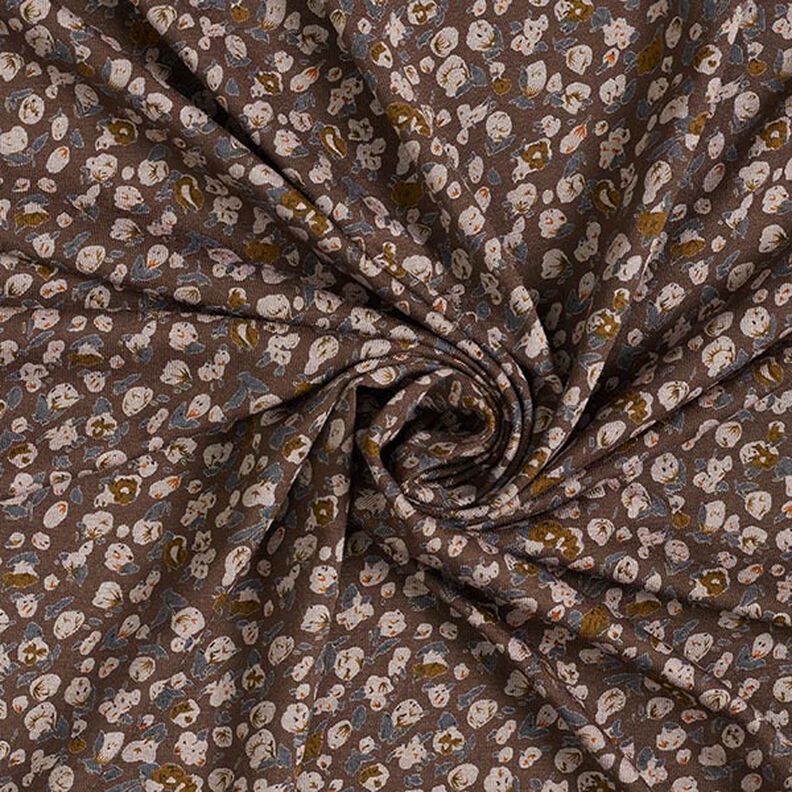 jersey di viscosa, fiorellini autunnali – marrone,  image number 3