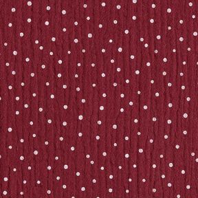 mussolina / tessuto doppio increspato piccoli pois – bacca/bianco, 