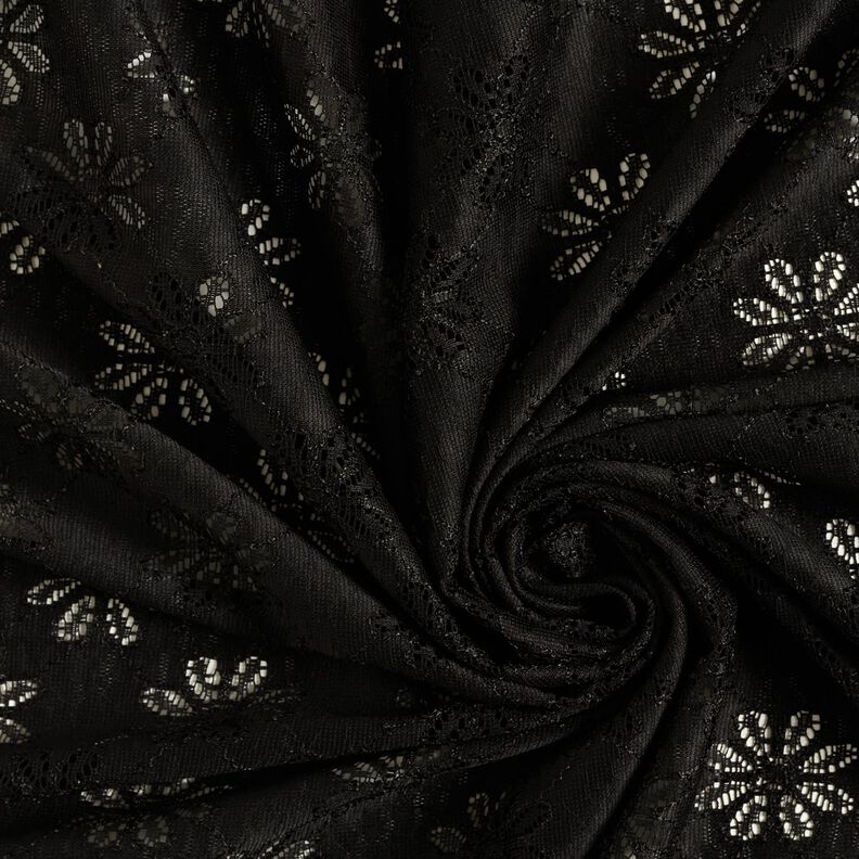 Fiori in pizzo elasticizzato – nero,  image number 3