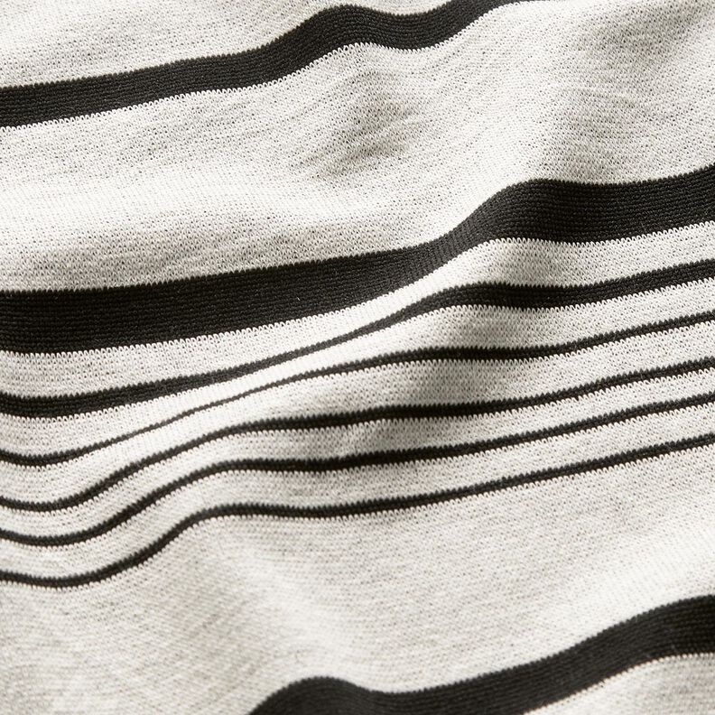 Tessuto jacquard a righe irregolari – bianco lana/nero,  image number 3