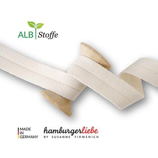 fettuccia bio Edge Me [ 3,2 cm ] | Albstoffe – bianco lana, 