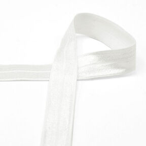 Fettuccia elastica (piega in gomma) lucida [20 mm] – bianco lana, 
