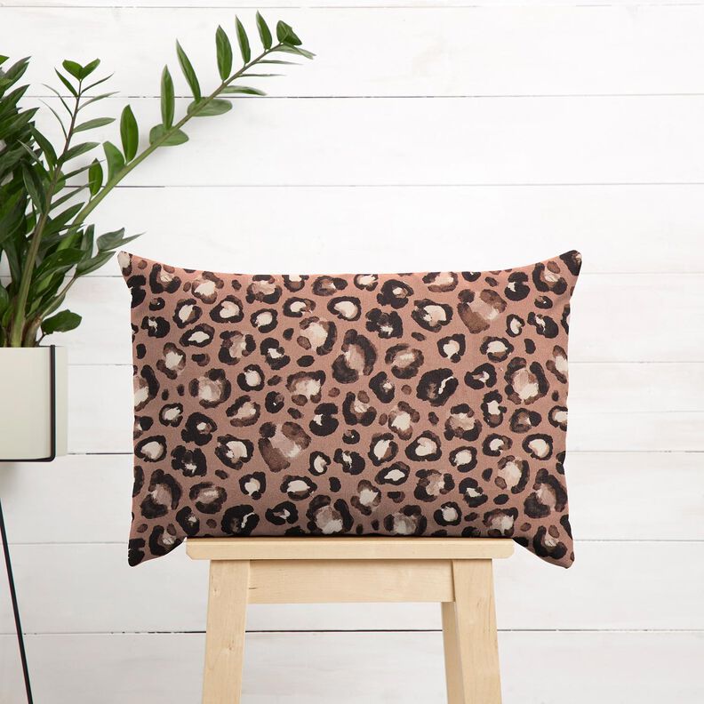 tessuto arredo tessuti canvas Pois Leopardato – cannella/nero,  image number 6