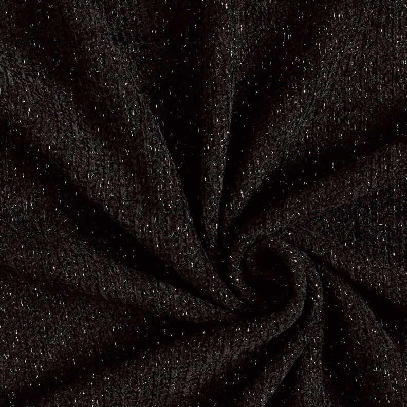 ciniglia maglia jacquard Glitter – nero/argento anticato effetto metallizzato,  image number 1