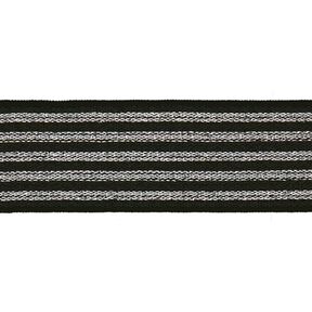 nastro elastico a righe [ Larghezza: 25 mm ] – nero/argento, 