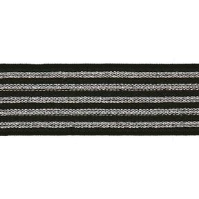 nastro elastico a righe [ Larghezza: 25 mm ] – nero/argento, 