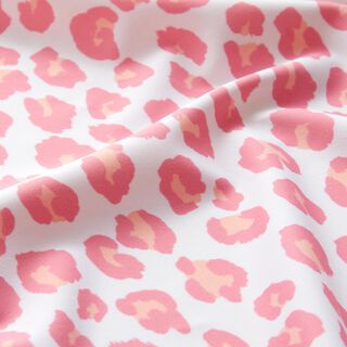 Tessuto per costumi da bagno con stampa leopardata – bianco/rosa, 