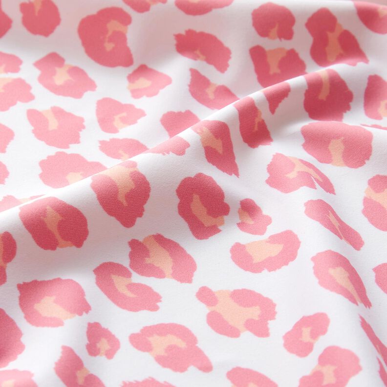 Tessuto per costumi da bagno con stampa leopardata – bianco/rosa,  image number 2