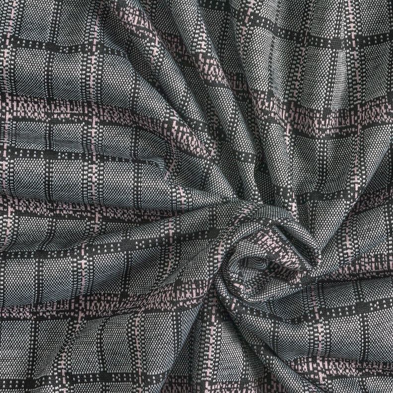 Tessuto jacquard in maglia a quadri – nero/bianco,  image number 3
