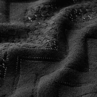 misto lana, zig-zag, motivo traforato – nero, 
