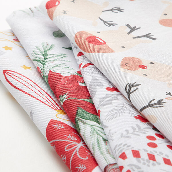 tessuto arredo tessuti canvas stivale di Babbo Natale – bianco/rosso, image number 5