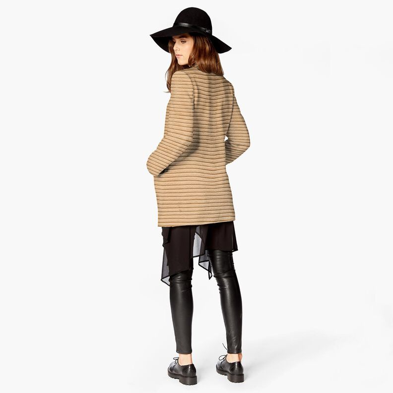 Pelliccia sintetica a righe orizzontali larghe – beige, image number 5