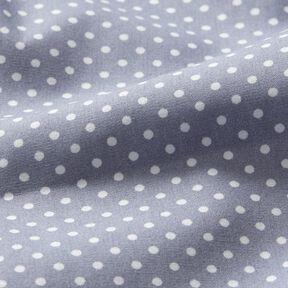 popeline di cotone Mini pois Polka – blu acciaio/bianco, 