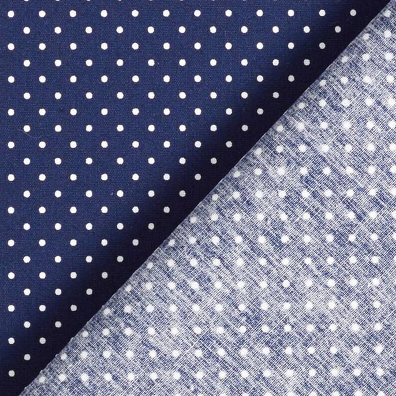 popeline di cotone piccoli pois – blu marino/bianco,  image number 6