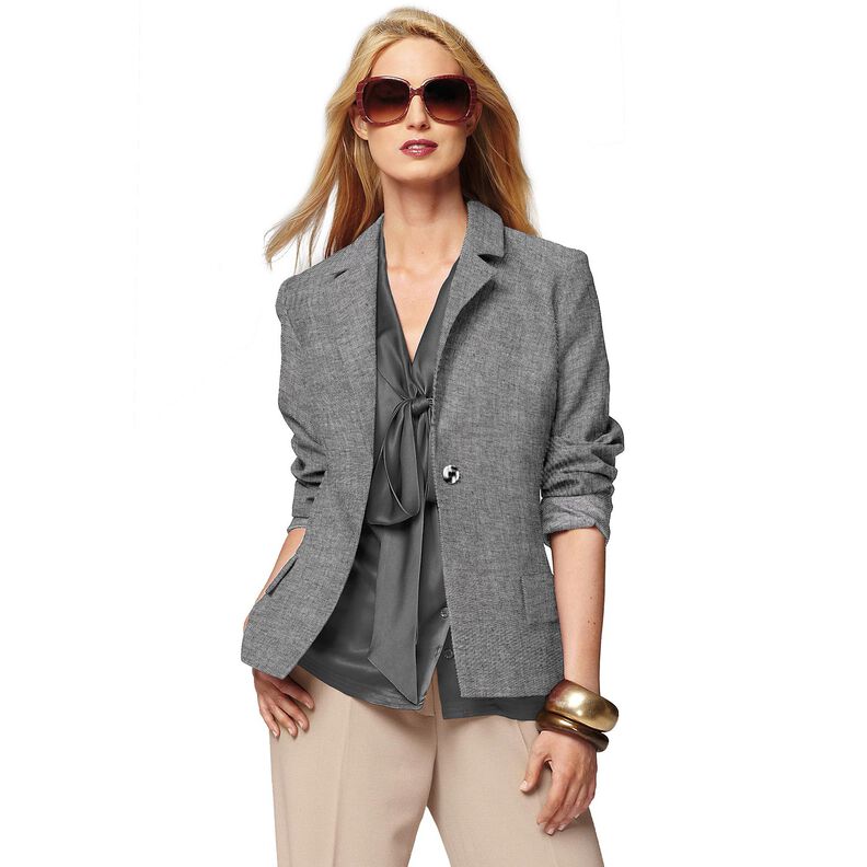 misto lino-cotone, spina di pesce – nero,  image number 6