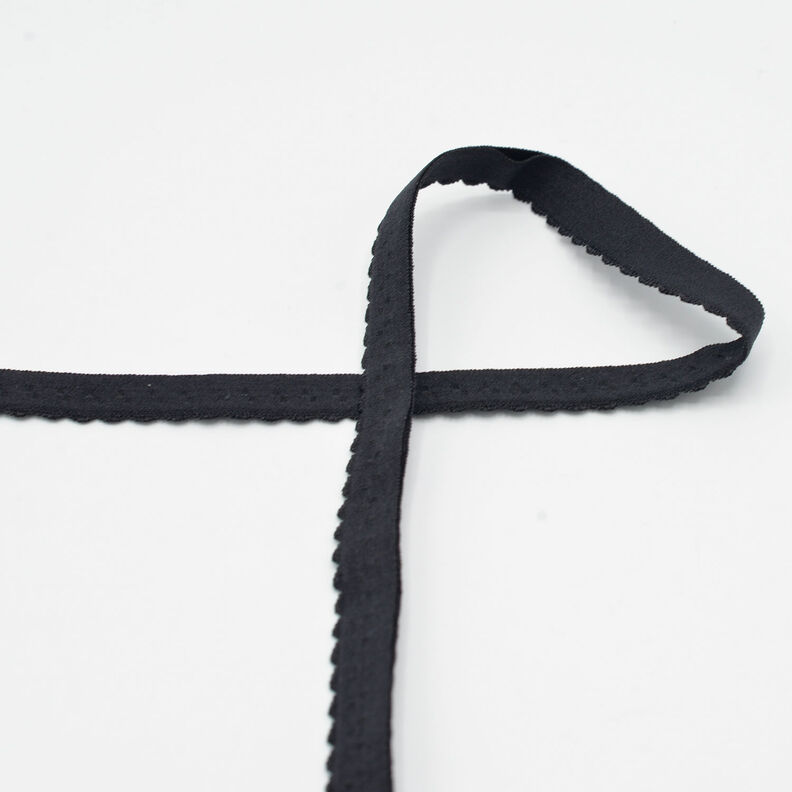 Fettuccia elastica per bordi in pizzo [20 mm] – nero,  image number 1