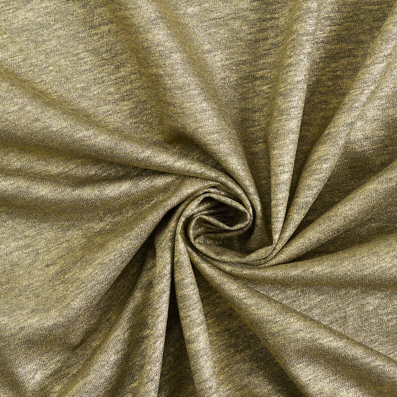 Jersey di lino melange lucido – cachi/oro effetto metallizzato,  image number 4
