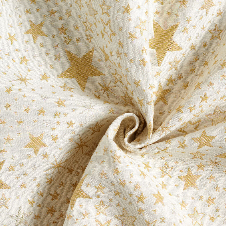 tessuto arredo Jacquard lurex Mare di stelle – beige chiaro/oro,  image number 3