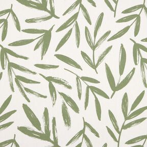 tessuto arredo mezzo panama foglie minimal – pino/naturale, 