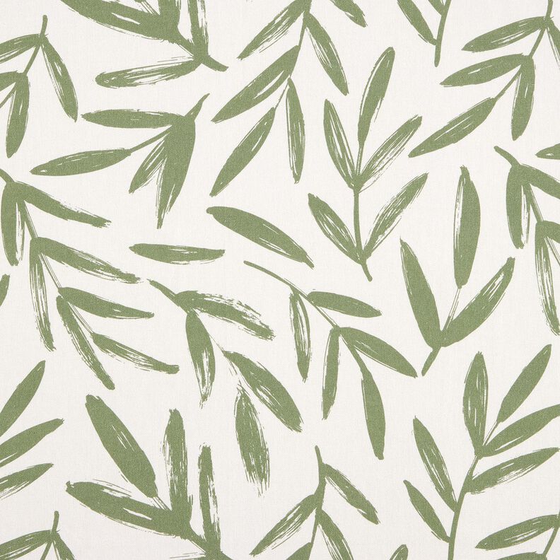 tessuto arredo mezzo panama foglie minimal – pino/naturale, image number 1