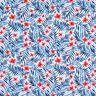 tessuto per costumi da bagno Fiori e foglie di palma – bianco/indaco,  thumbnail number 1