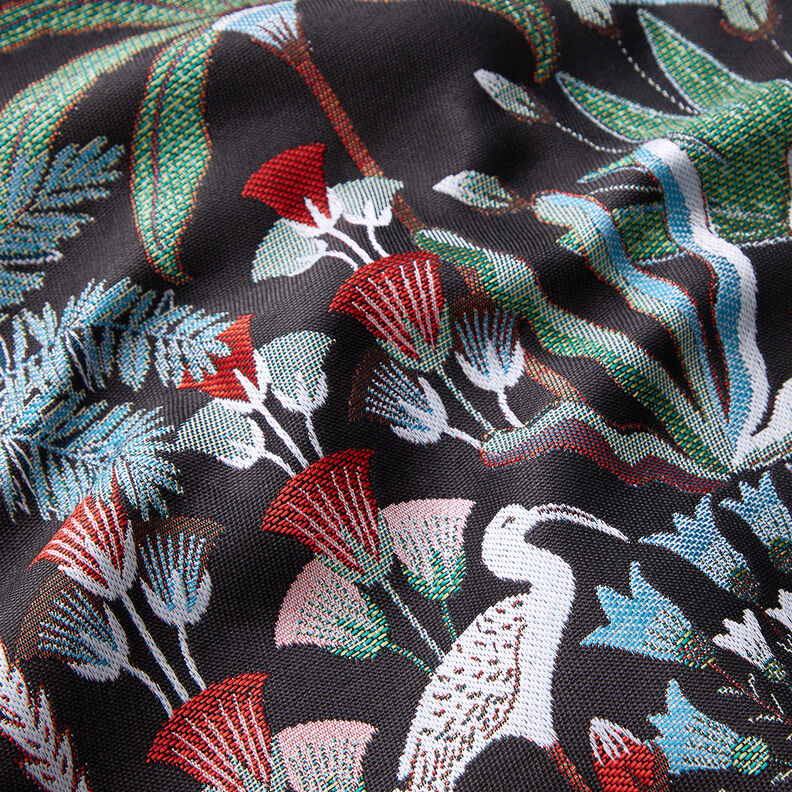 tessuto arredo gobelin Botanica paradisiaca – nero/verde,  image number 2