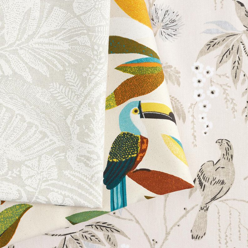 tessuto arredo mezzo panama Paisley floreale – naturale/bianco,  image number 5