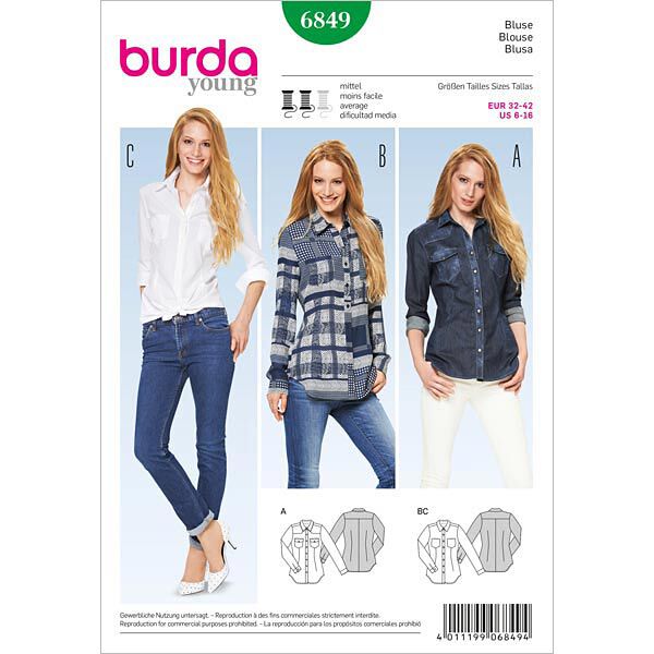 Blusa, Burda 6849,  image number 1