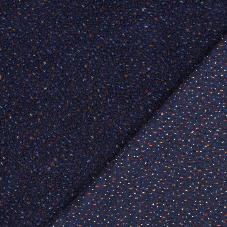 tessuto peluche tweed mélange | Poppy Fabrics – blu marino, image number 4